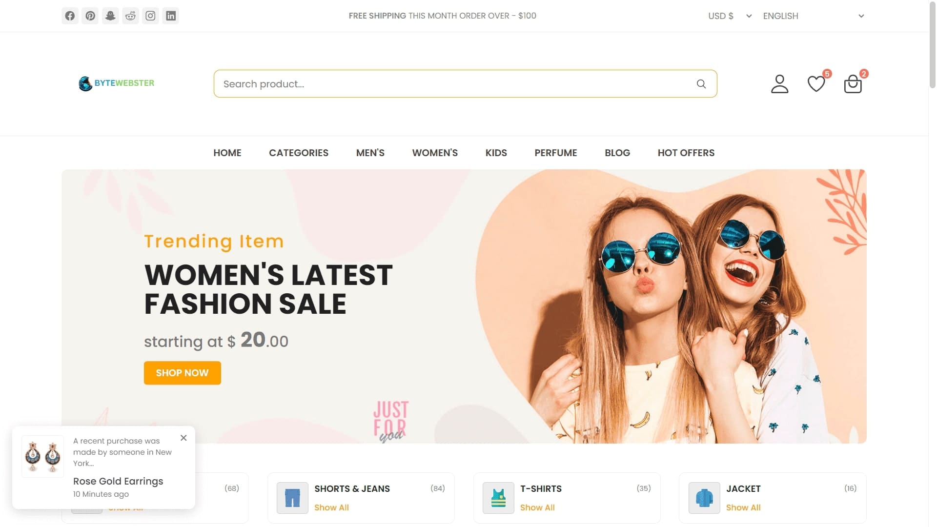 responsive e commerce website template bytewebster
